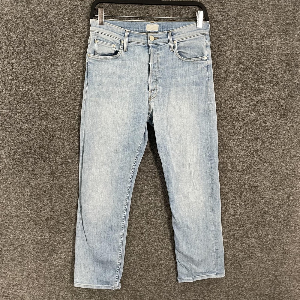 Mother The Tomcat Jeans Womens 29 Light Wash High Rise Straight Stretch Denim